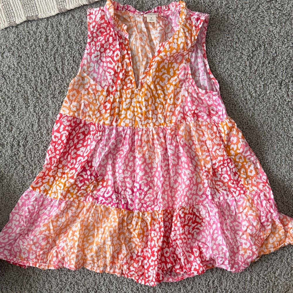 J. Crew Pink and Orange Leopard Print Kids coverup